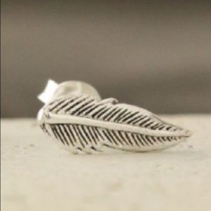 Sterling Silver Feather Stud Earrings